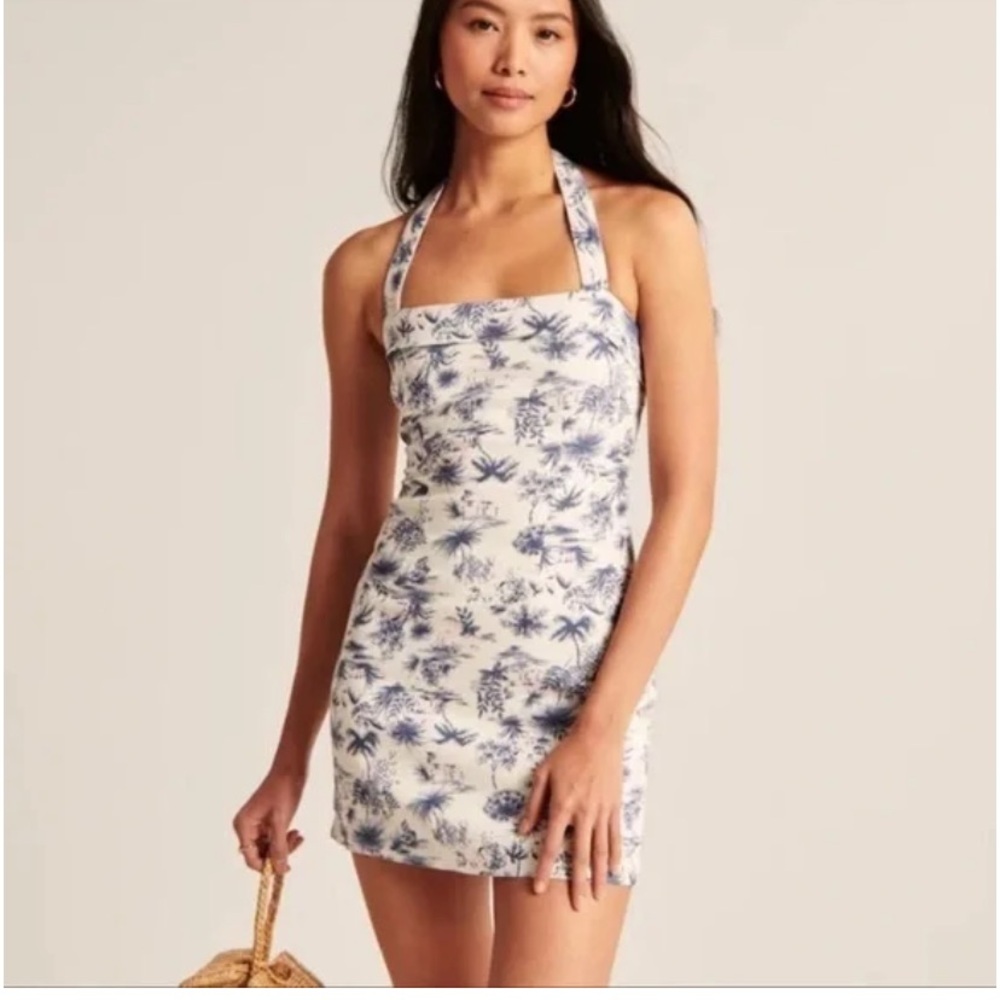 Abercrombie Linen Blend Halter Mini Dress: NWT!